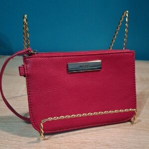 Nine West Red Crossbody Bag with Gold Chain